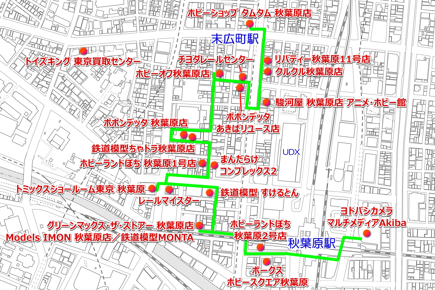 秋葉原鉄道模型店MAP